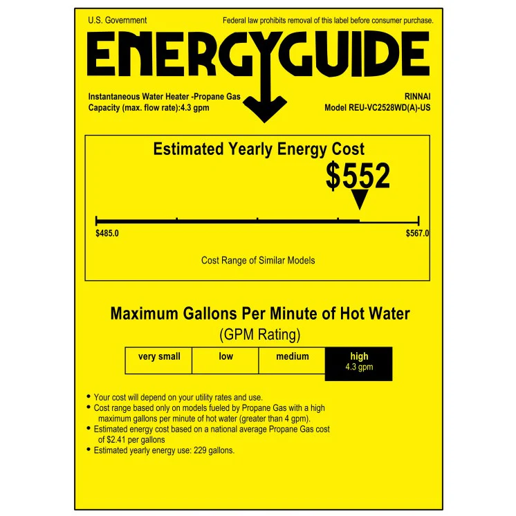 Rinnai - RL75eP - Propane Tankless Water Heater, 7.5 Gallons Per Minute - Image 3