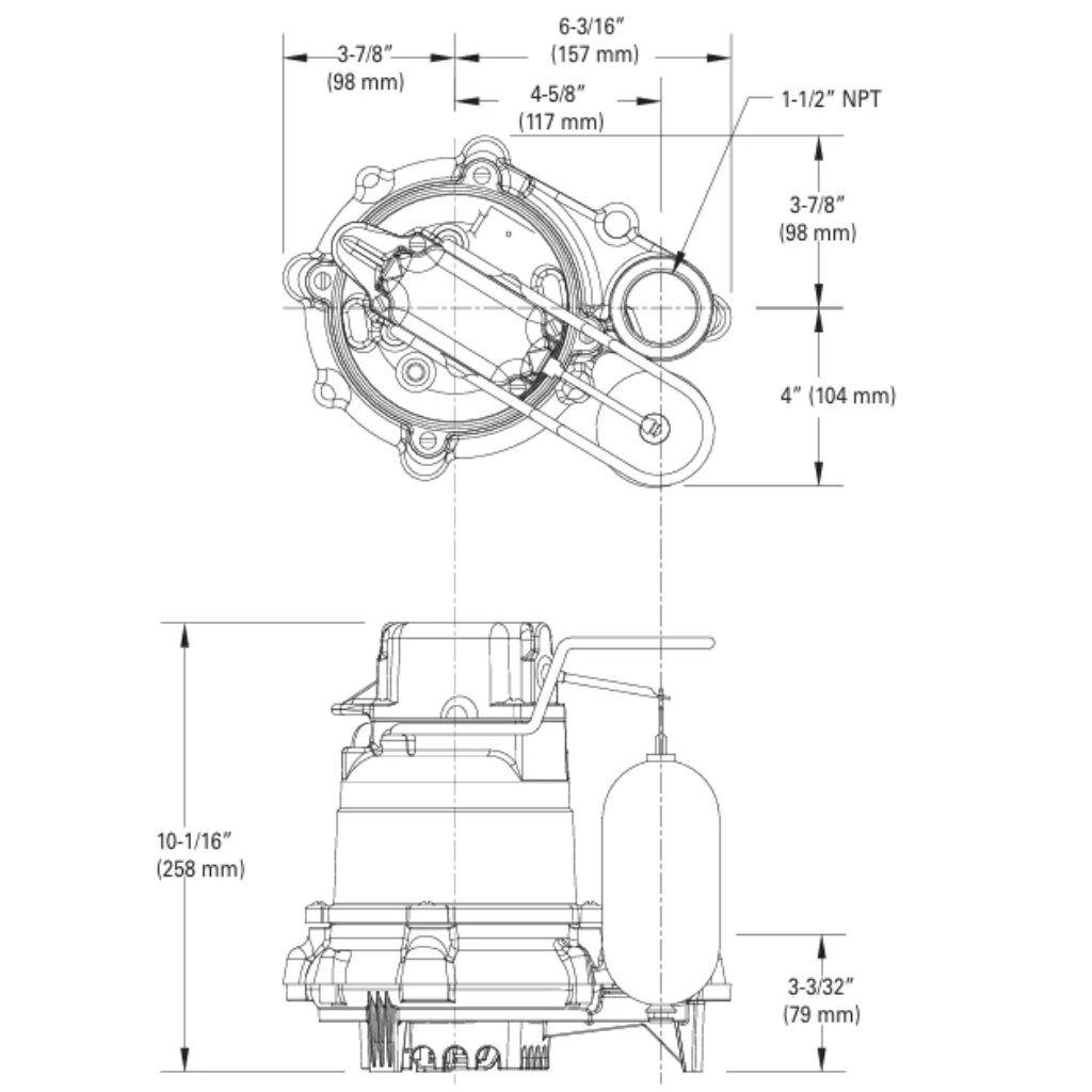 Zoeller M53 Sump / Effluent Pump with LED Plug — 1/3 HP, 9′ Cord (53-0001) - Image 3